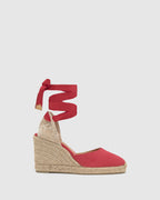 Women's Red Espadrille Wedge Shoes