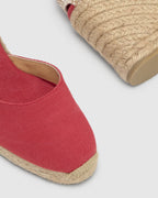 Women's Red Espadrille Wedge Shoes