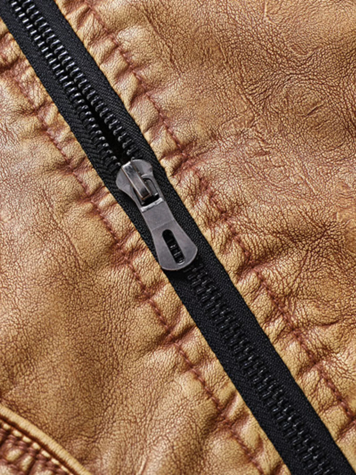 Men's Leather Jacket with Sherpa Collar Plus Size
