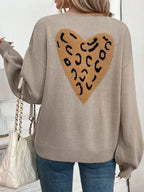 Women's Printed V-Neck Long Sleeve Knit Cardigan