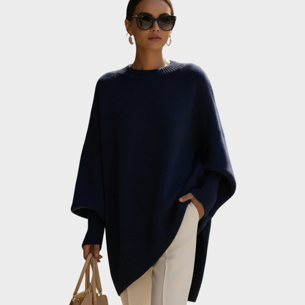 Women's Oversized Asymmetric Knit Cape