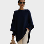 Women's Oversized Asymmetric Knit Cape