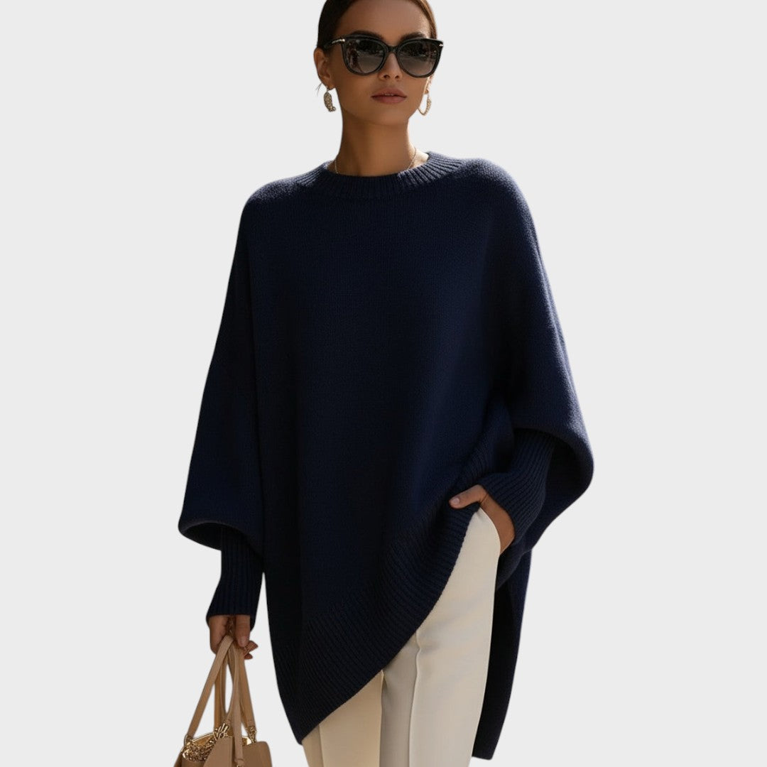 Women's Oversized Asymmetric Knit Cape