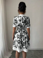 Women's Printed Button-Front Mini Dress