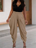 Women's High-Rise Flowy Wide-Leg Pants - Deep Khaki