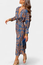Women's V-Neck Knot-Front Maxi Dress