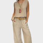 Women's Two-Piece Boho Set - Beige