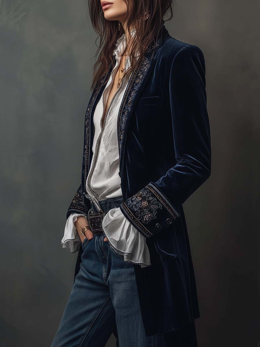 Women's Elegant Vintage Long Jacket