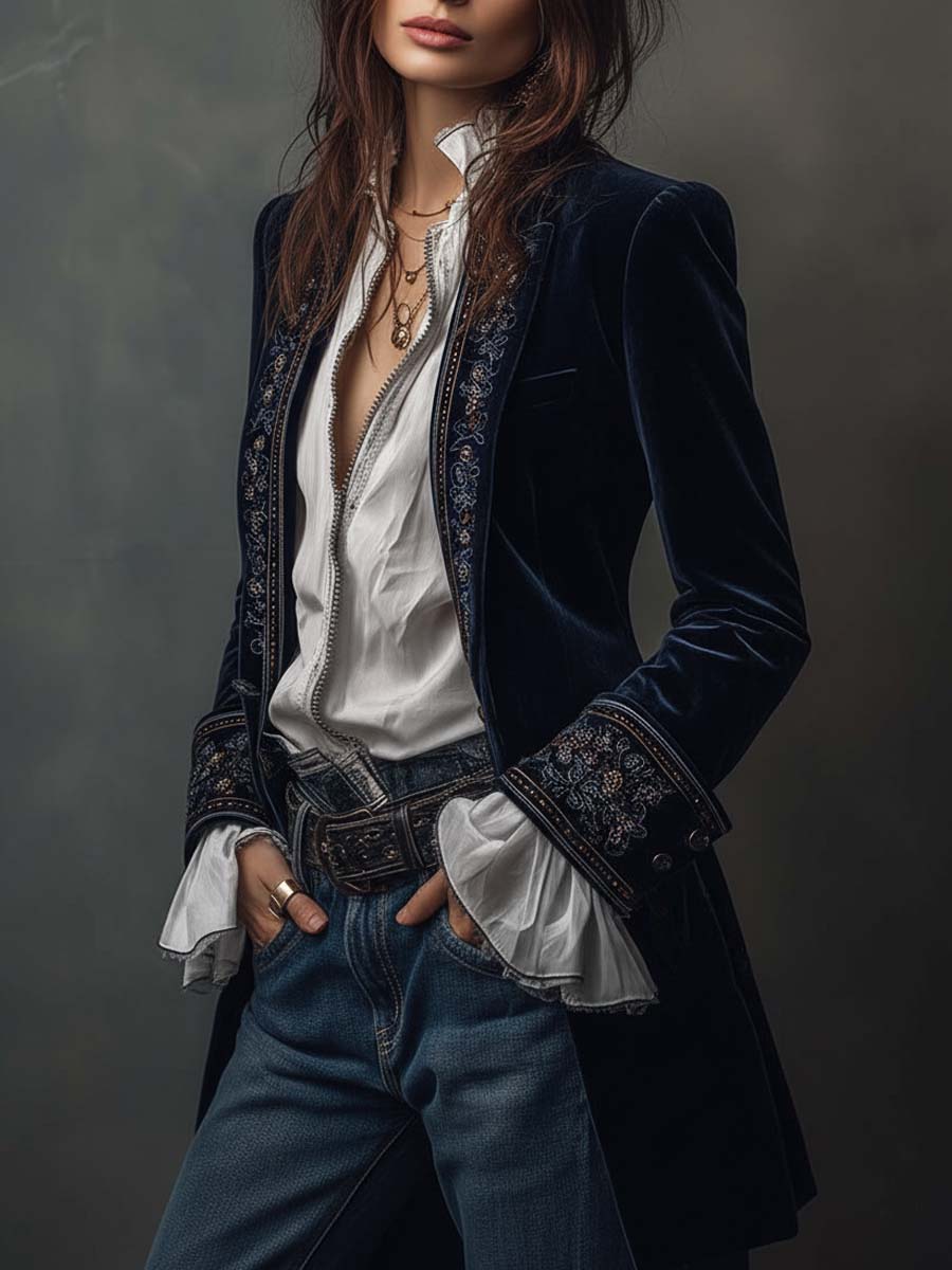 Women's Elegant Vintage Long Jacket
