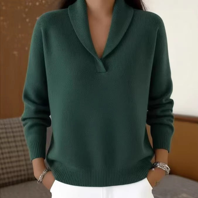 Women's Oversized V-Neck Batwing Sleeve Sweater