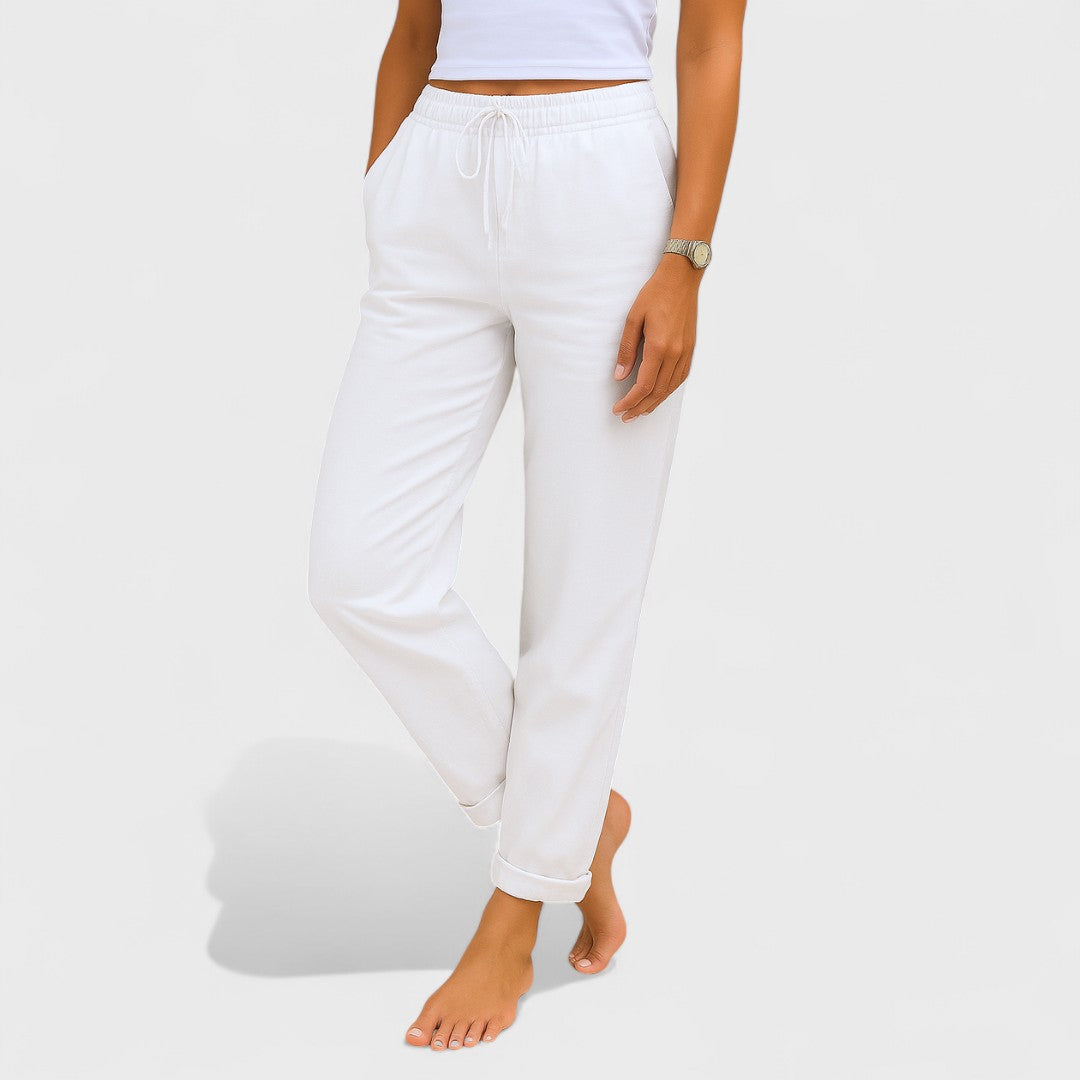 Women's Linen Pants - White
