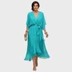 Women's V-Neck Dress - Navy