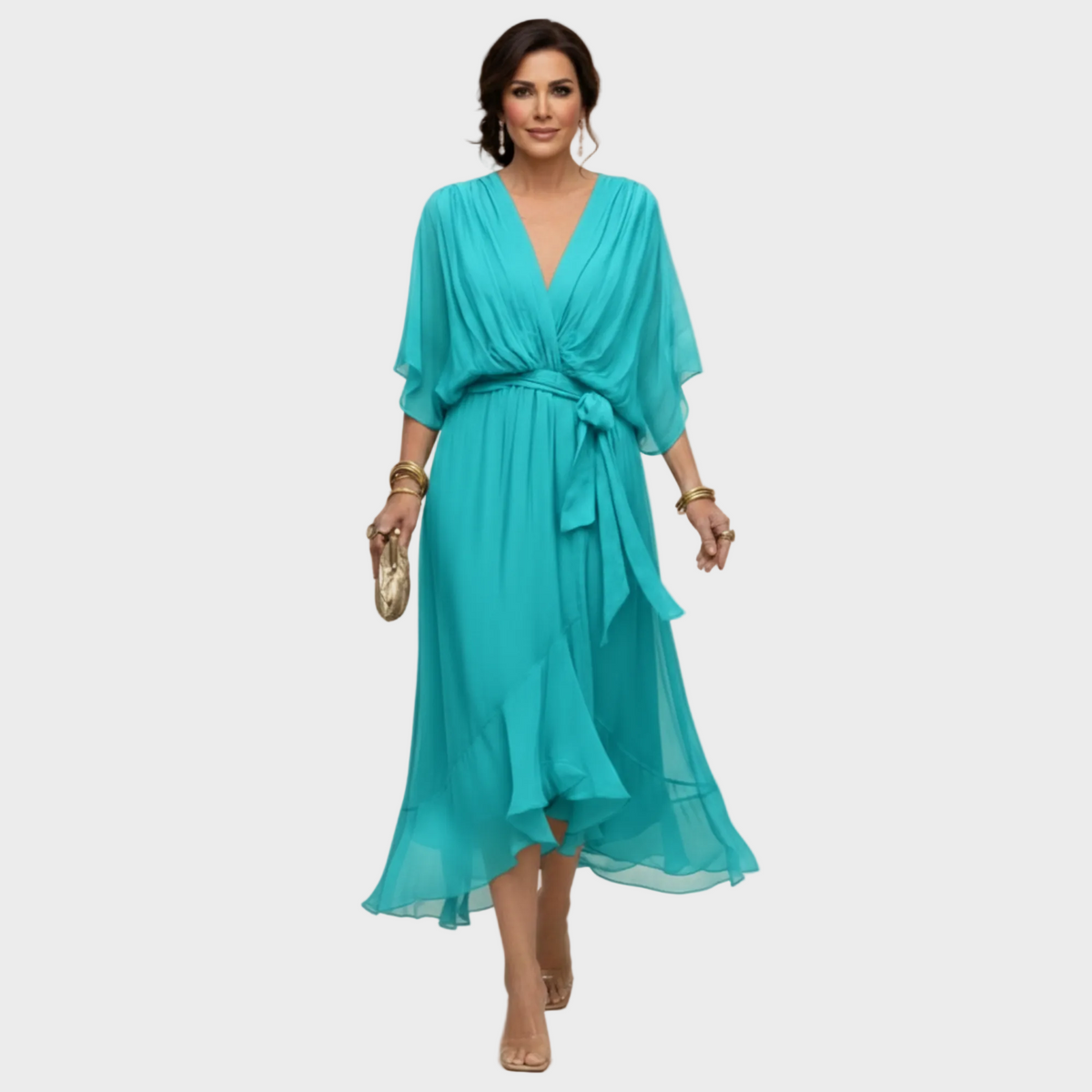 Women's V-Neck Dress - Navy