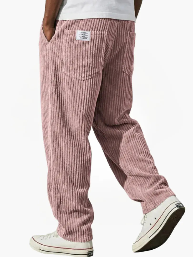 Men's Corduroy Pants with Elastic Waist