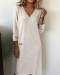 Women's Cozy Knit Dress - Gray