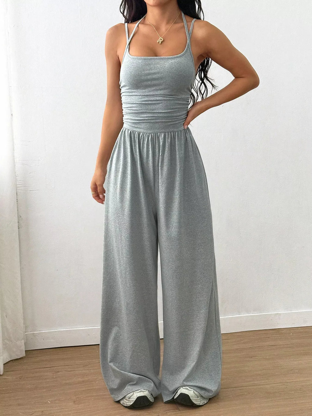 Women's Spaghetti Strap Wide-Leg Jumpsuit