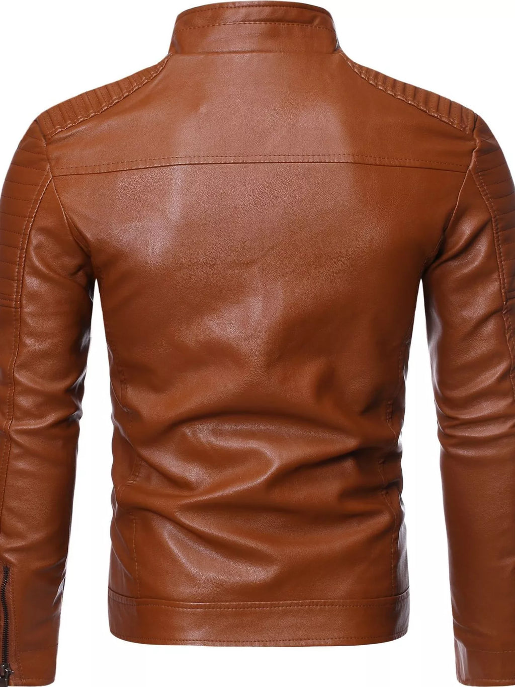 Men's Zip-Up Biker Jacket Plus Size