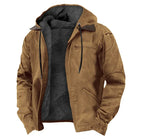 Men's Elegant Transitional Fall Winter Jacket - Brown