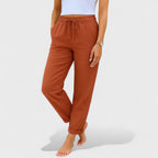 Women's Linen Pants - Terracotta