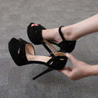 Women's Stiletto Platform Open-Toe High Heel Sandals