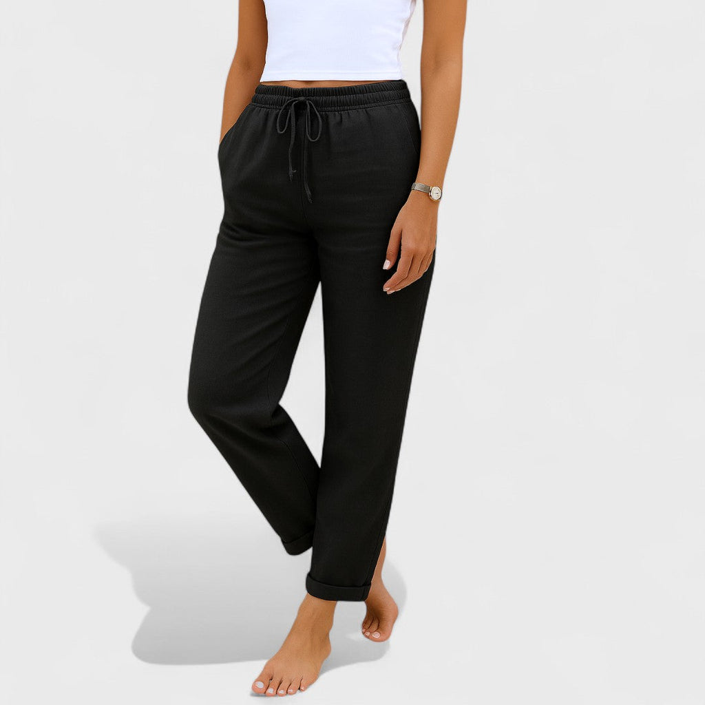 Women's Linen Pants - Black