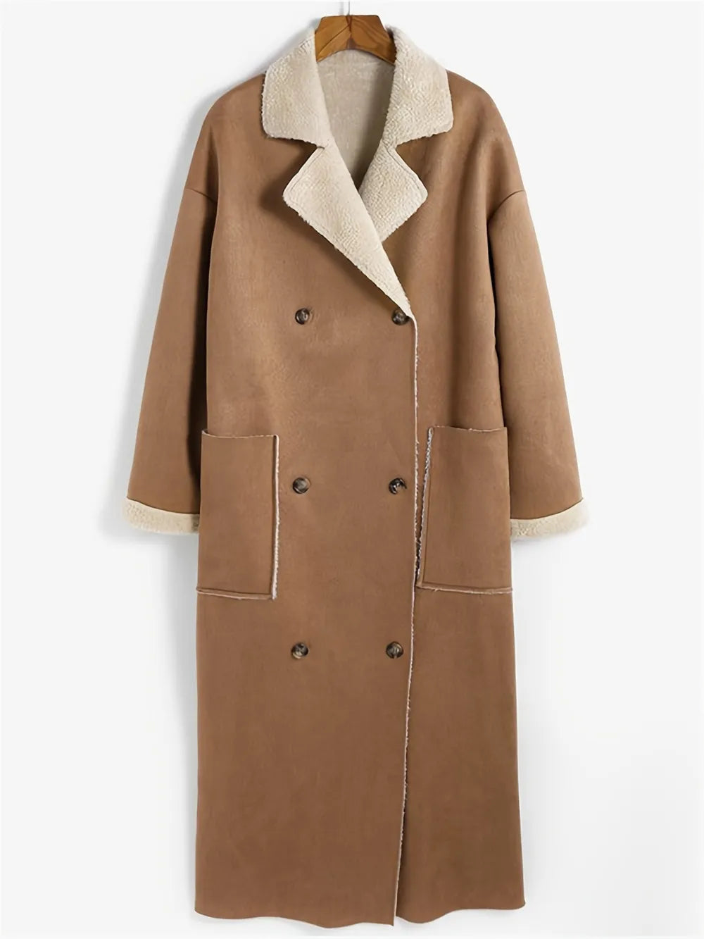 Women's Oversized Long Sherpa Coat for Winter