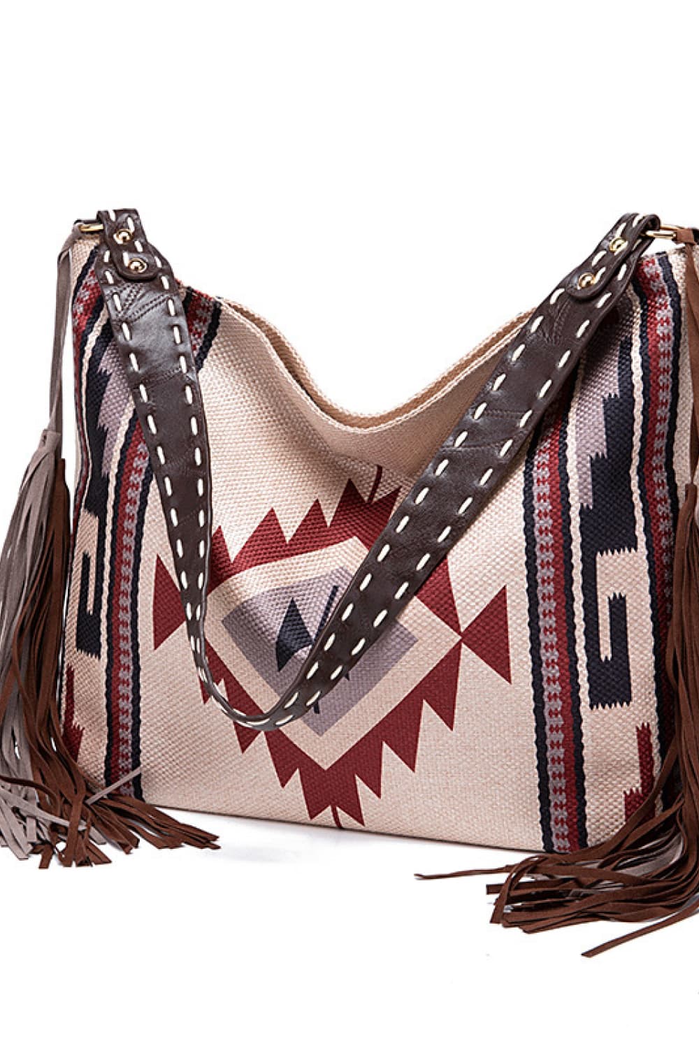 Women's Geometric Print Canvas Tote Bag