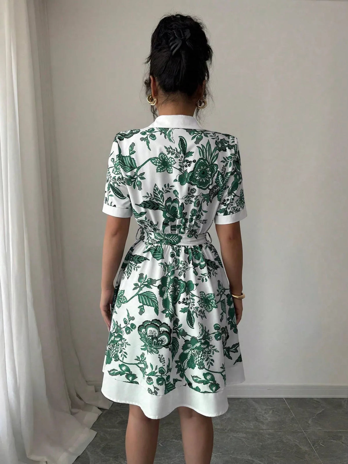 Women's Printed Button-Front Mini Dress