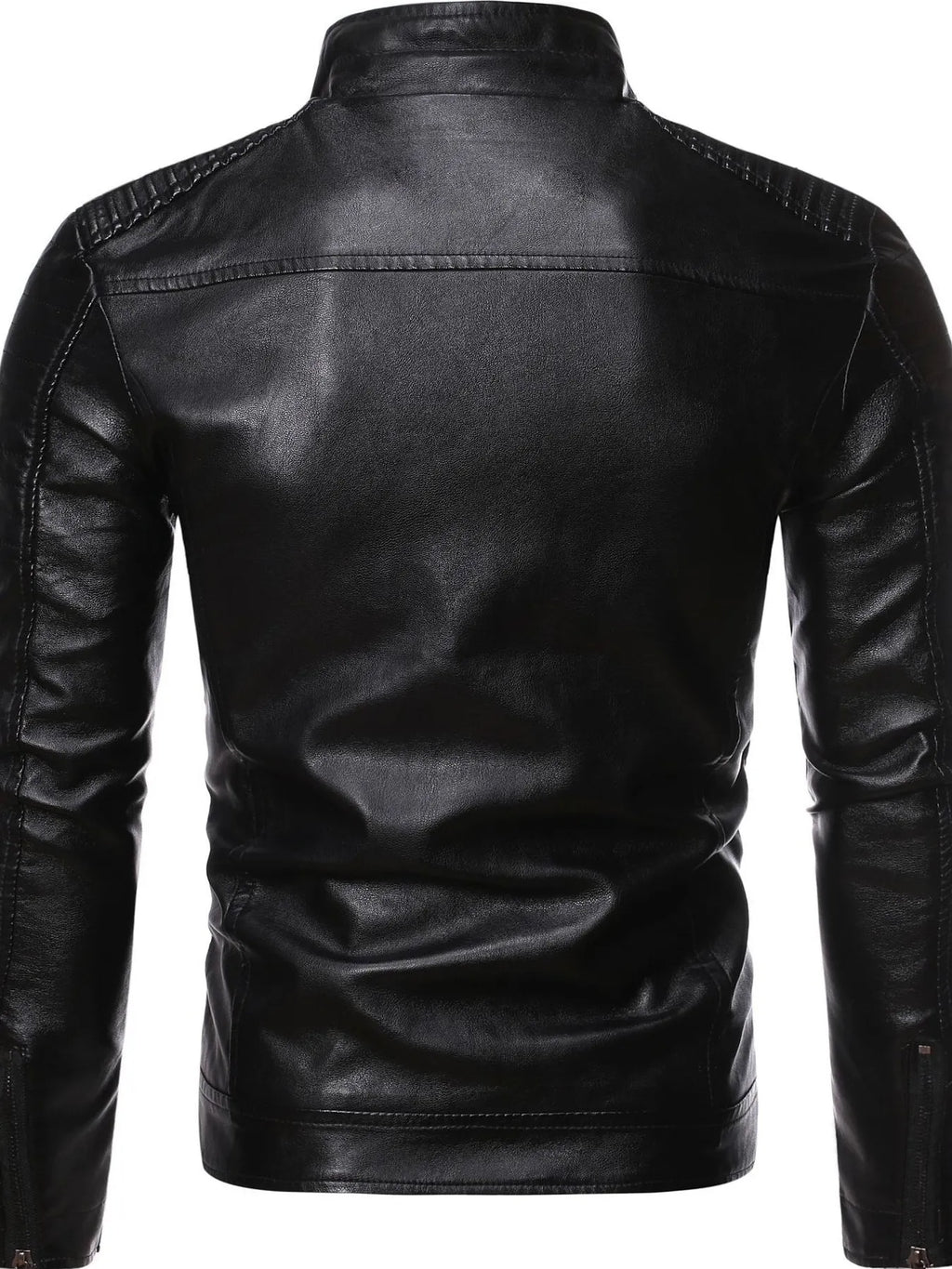 Men's Zip-Up Biker Jacket Plus Size