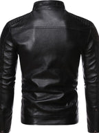 Men's Zip-Up Biker Jacket Plus Size