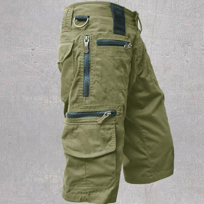 Men's Versatile Cargo Shorts with Pockets - Green