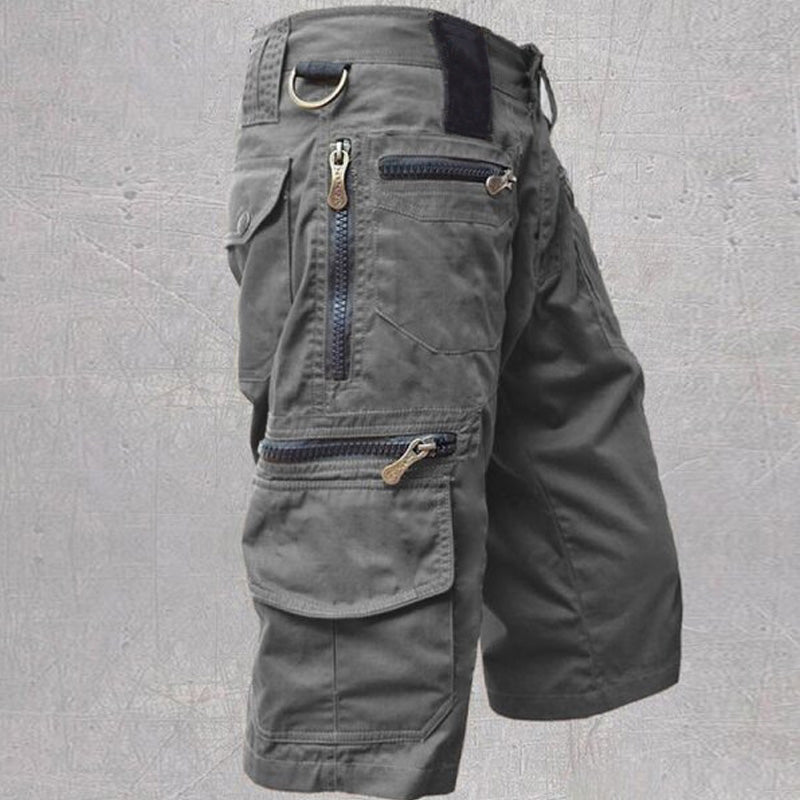 Men's Versatile Cargo Shorts with Pockets - Gray