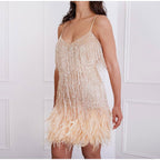 Women's Sleeveless Sparkle Summer Party Dress - Rose Gold