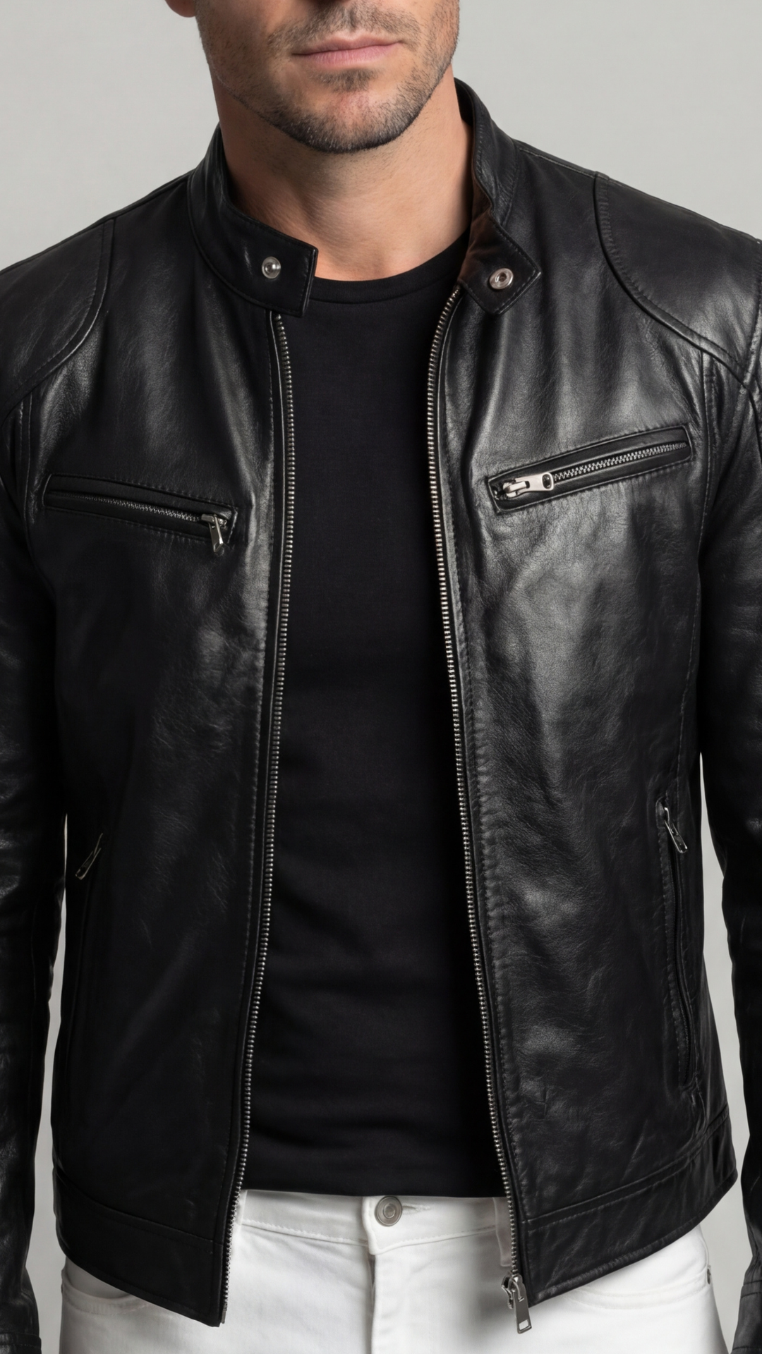 Men's Elegant Leather Jacket for Fall