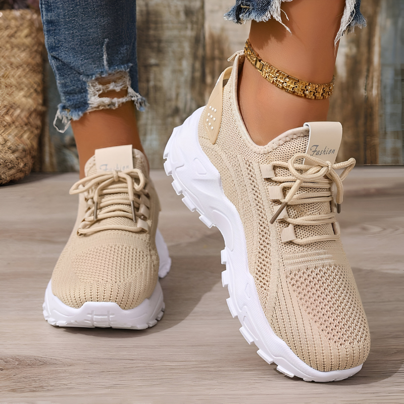 Women's Comfortable Orthopedic Athletic Sneakers - Khaki