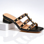 Women's Embroidered Sandals - Black