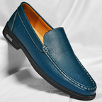 Men's Italian Leather Loafers - Blue