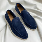 Men's Suede Loafers - Navy Blue