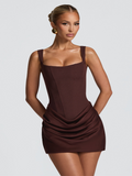 Women's Hourglass Mini Dress - Mocha