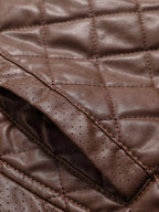 Men's Padded Faux Leather Bomber Jacket Plus Size
