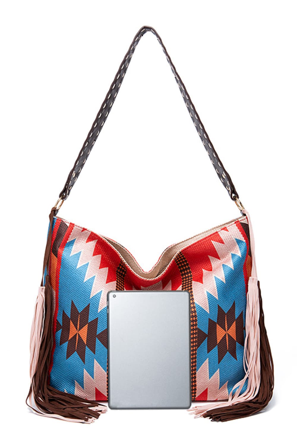 Women's Geometric Print Canvas Tote Bag