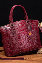 Women's Leather Handbag - Wine