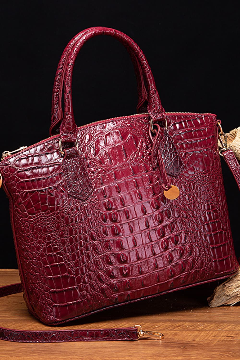 Women's Leather Handbag - Wine