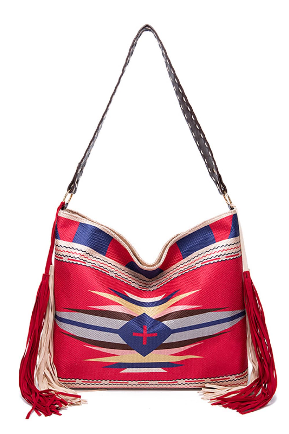 Women's Geometric Print Canvas Tote Bag