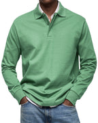 Men's Long Sleeve Polo Shirt - Green