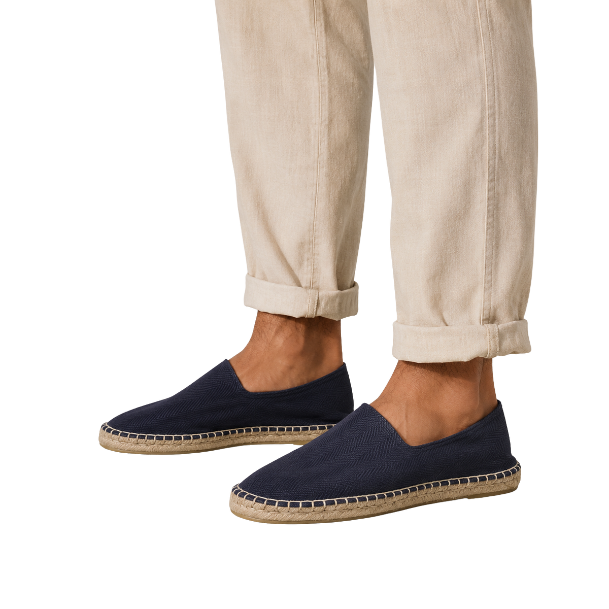 Men's Navy Blue Espadrille Shoes - Navy