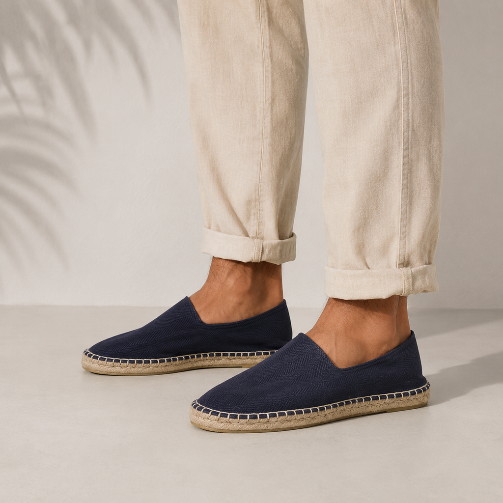 Men's Navy Blue Espadrille Shoes
