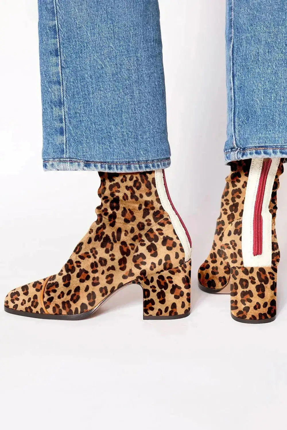 Women's Stable Heel Ankle Boots - Leopard