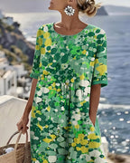 Women's Loose Lightweight Floral Midi Dress