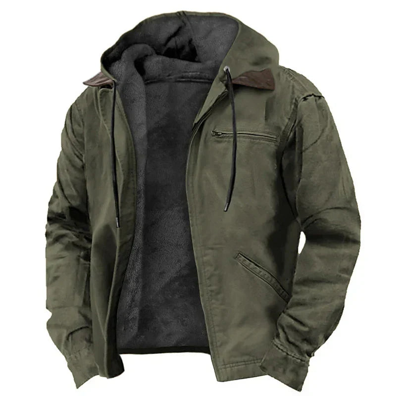 Men's Elegant Transitional Fall Winter Jacket - Green